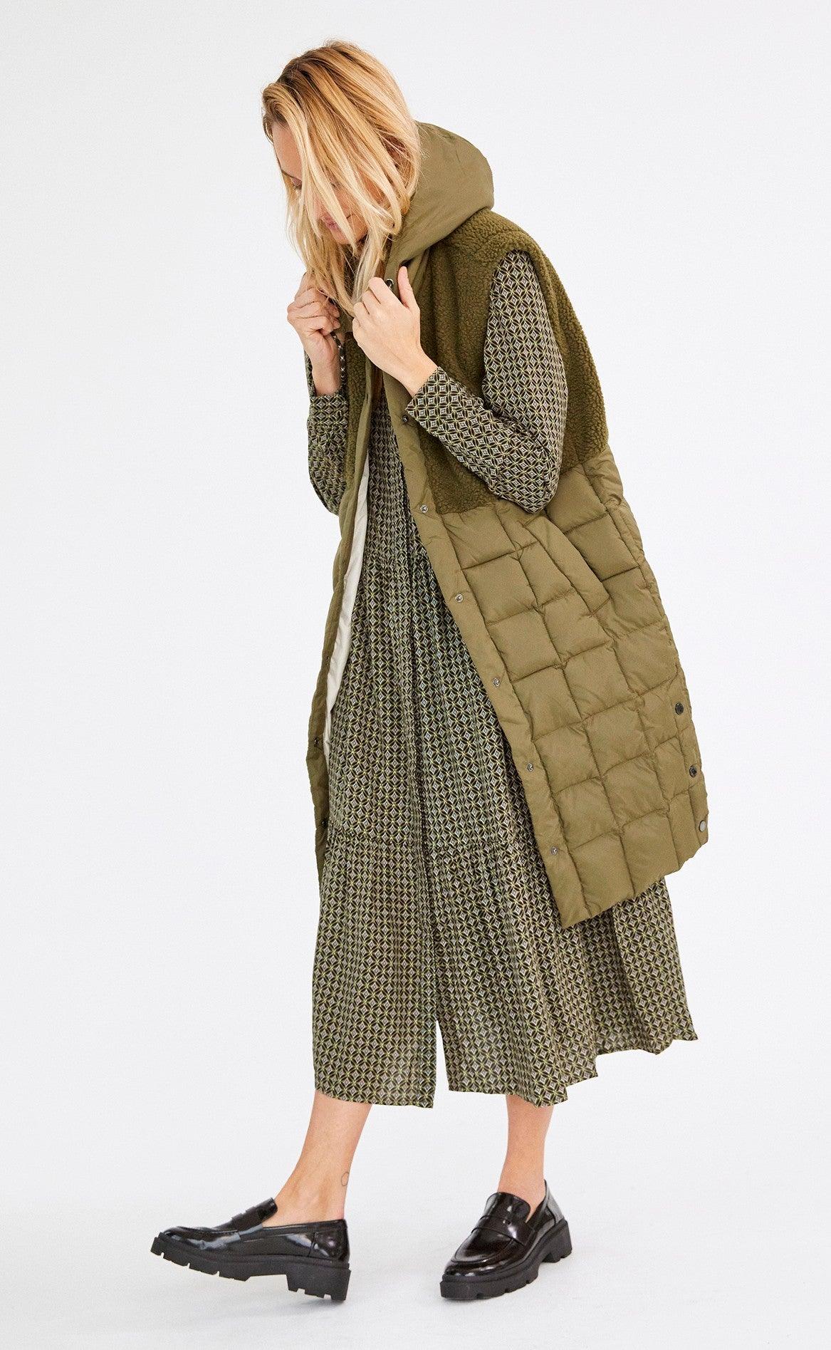Freequent Long Vest - Olga - Olive night