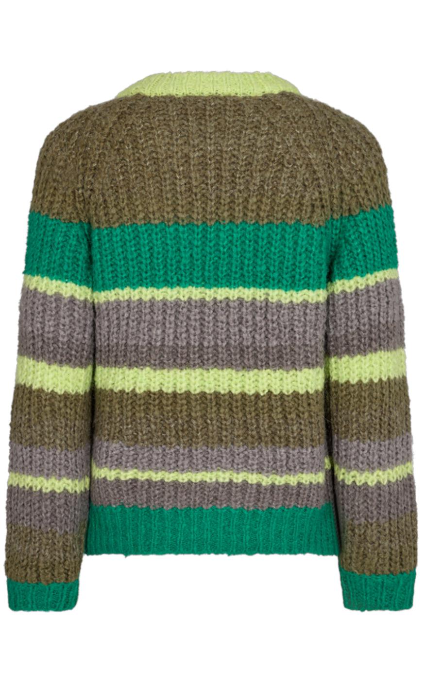 Freequent Pullover - Evy - Pepper Green W. Sharp Green