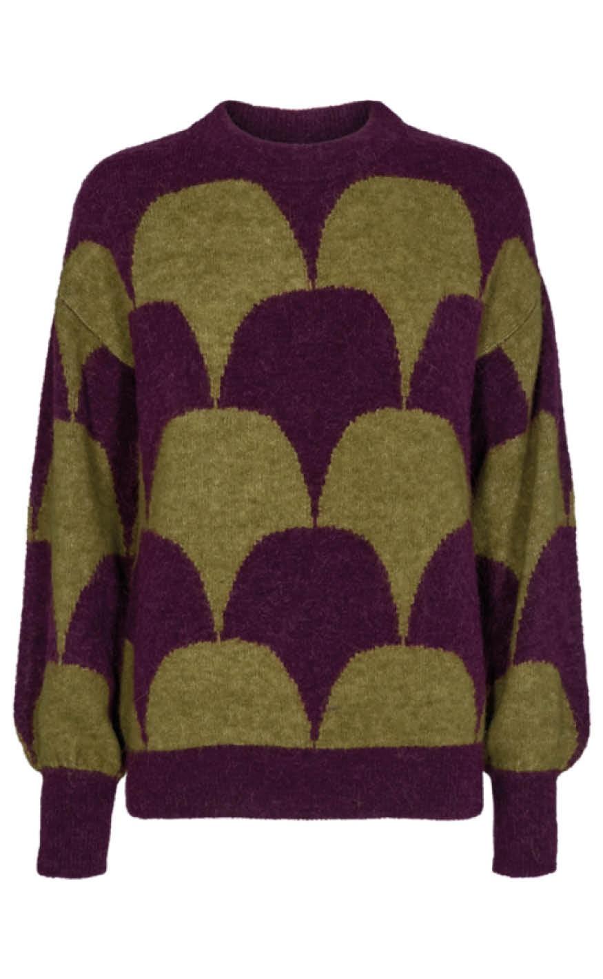 Freequent Pullover - Hilla - Dark Purple Mix