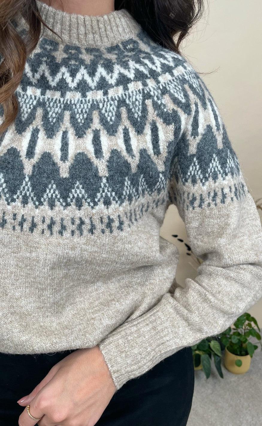 Freequent Pullover - Merla - Silver Mink With Grey Mel
