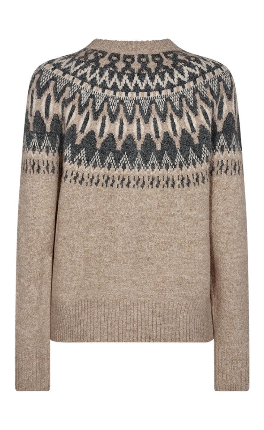 Freequent Pullover - Merla - Silver Mink With Grey Mel