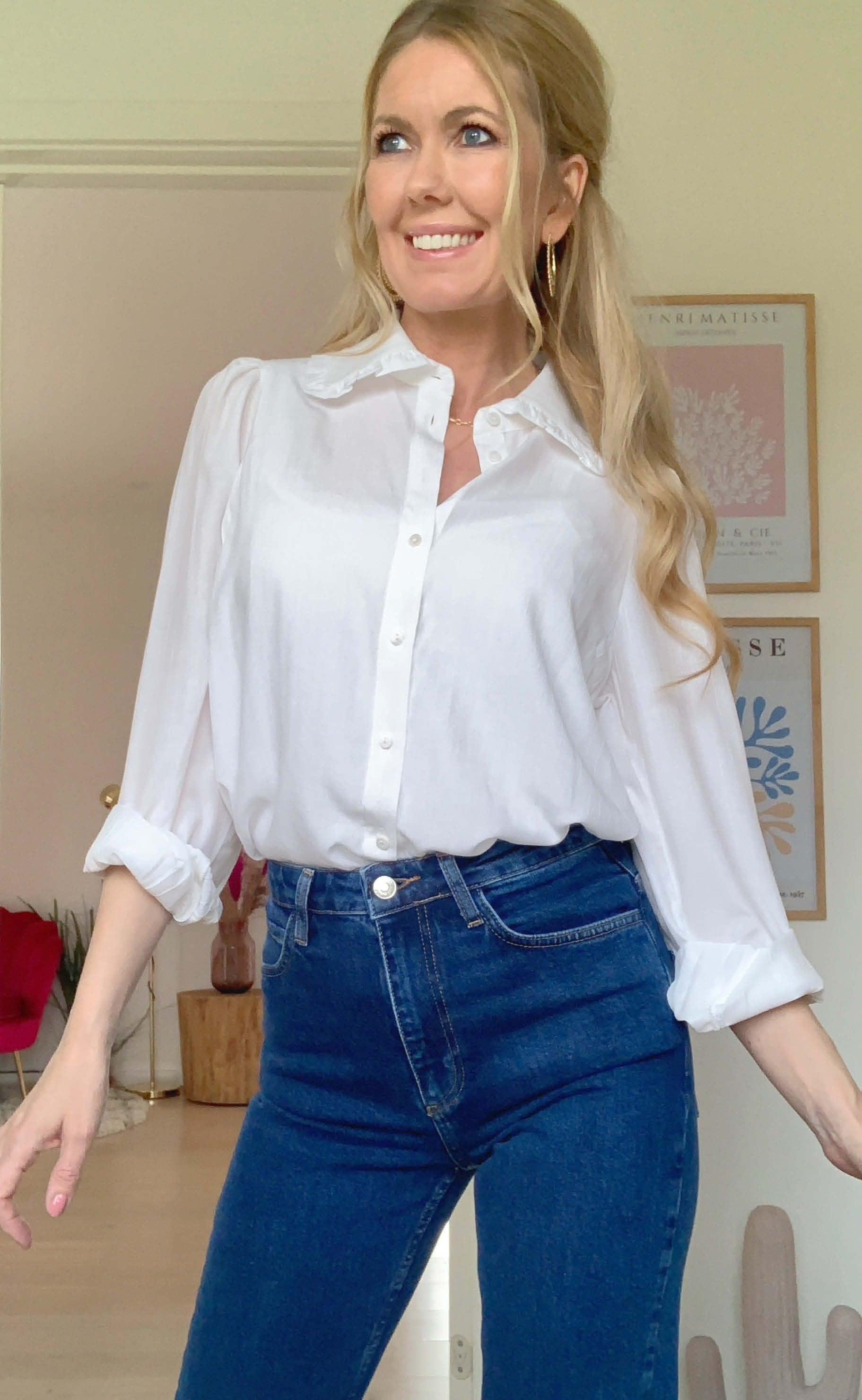 Freequent Skjorte - April Collar - Offwhite
