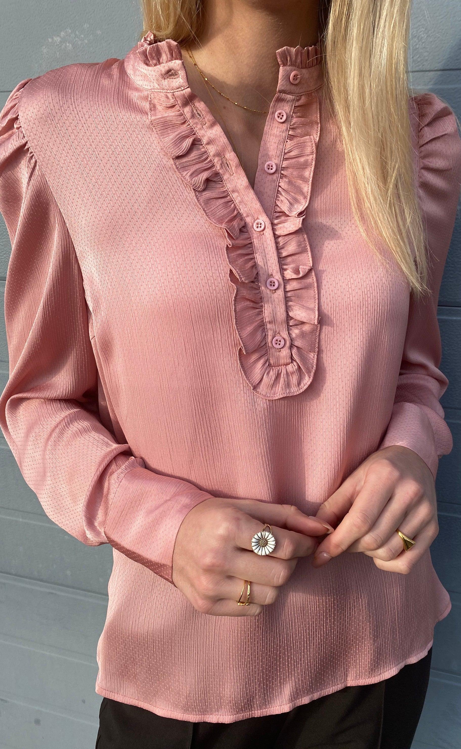 Freequent Skjorte - April Dobby - Silver Pink