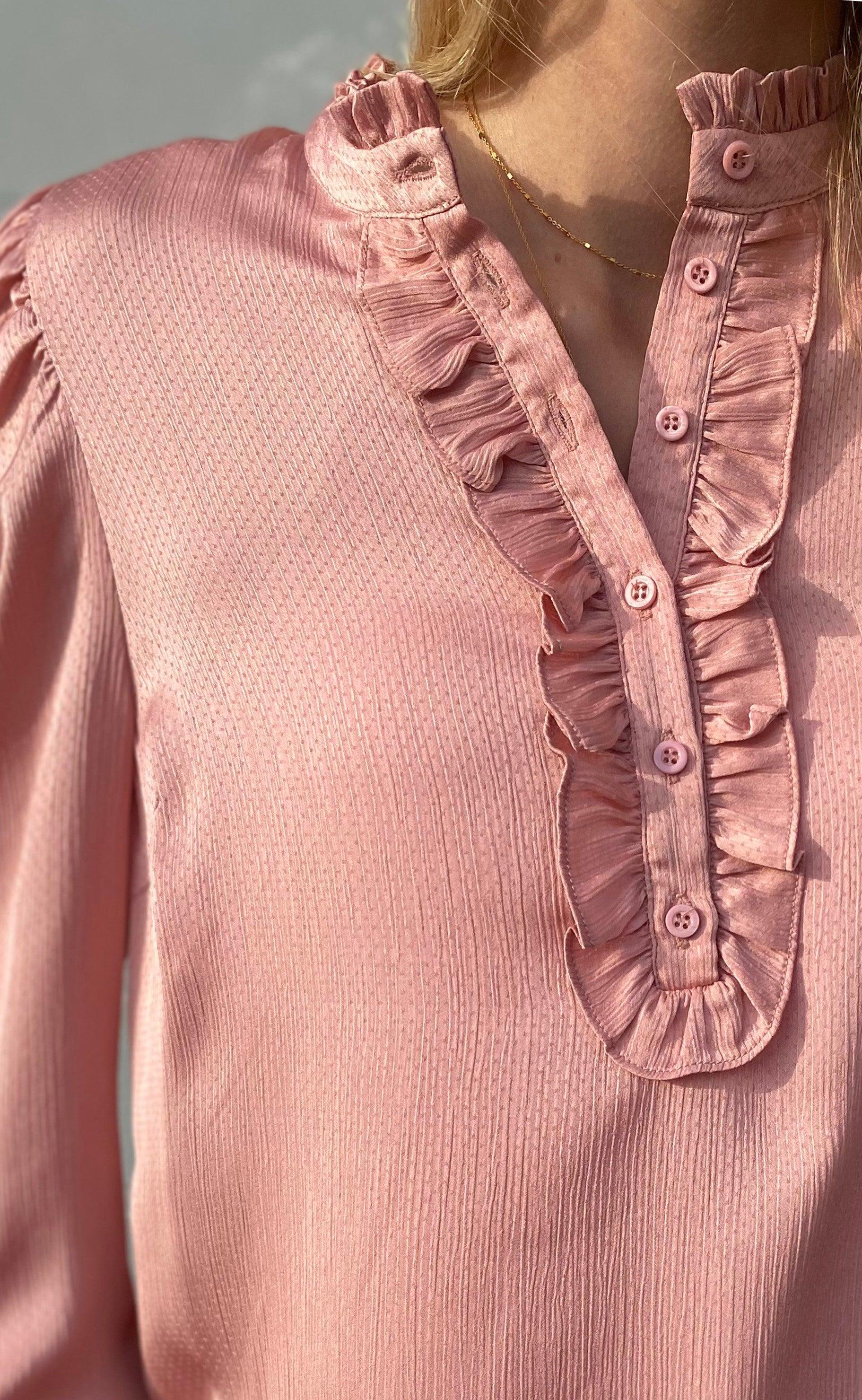 Freequent Skjorte - April Dobby - Silver Pink