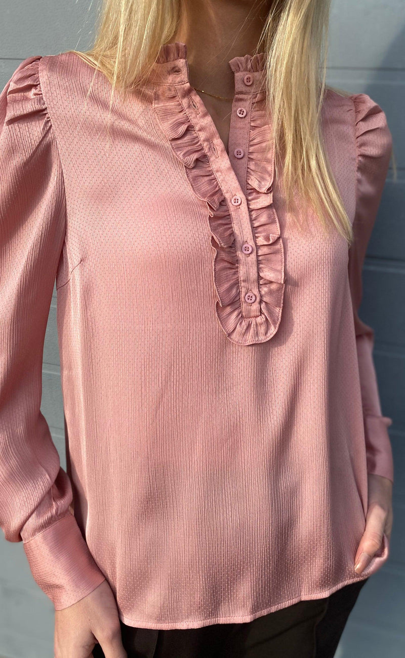 Freequent Skjorte - April Dobby - Silver Pink