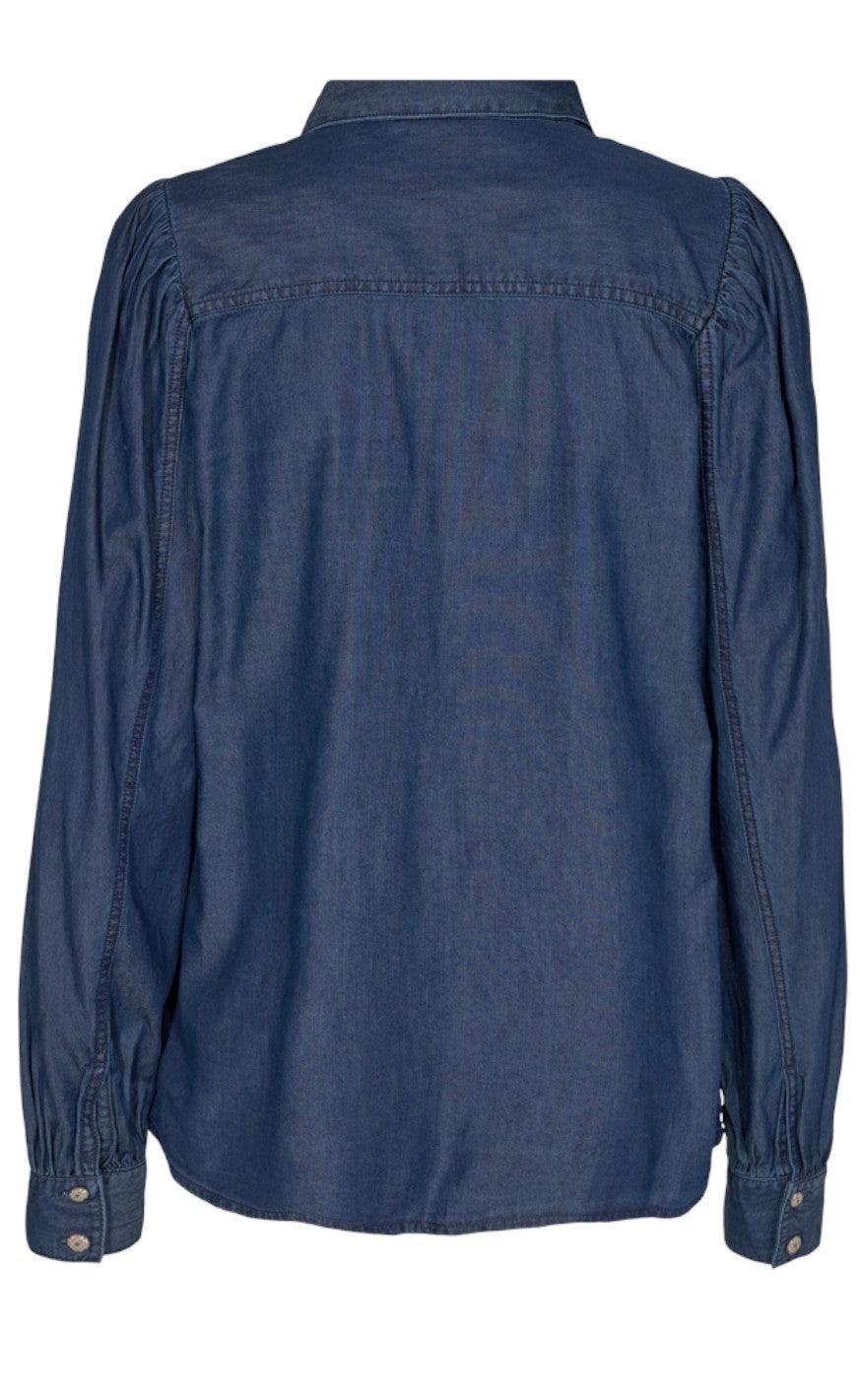 Freequent Skjorte - Dobby - Medium Blue