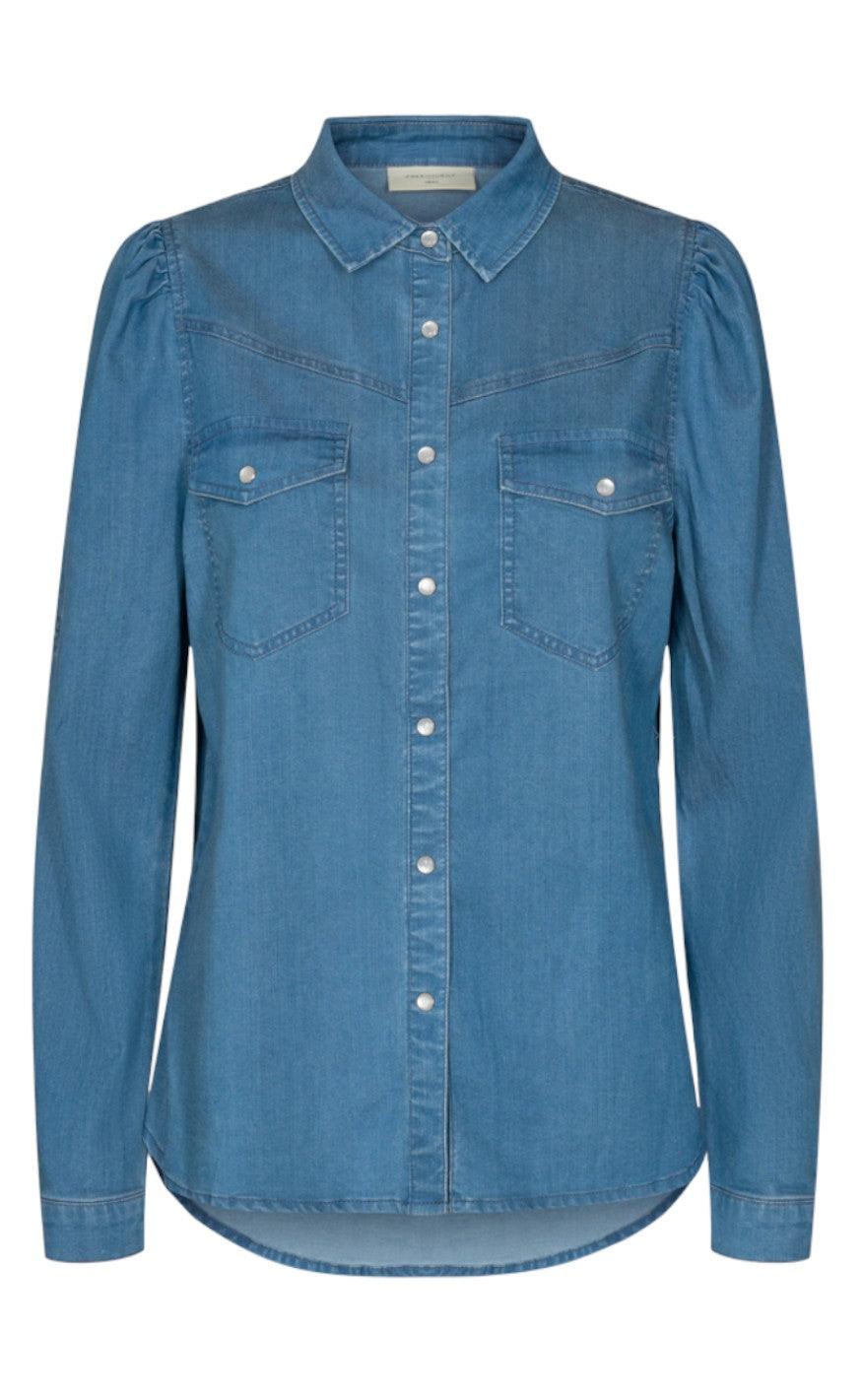 Freequent Skjorte - Fia - Medium blue