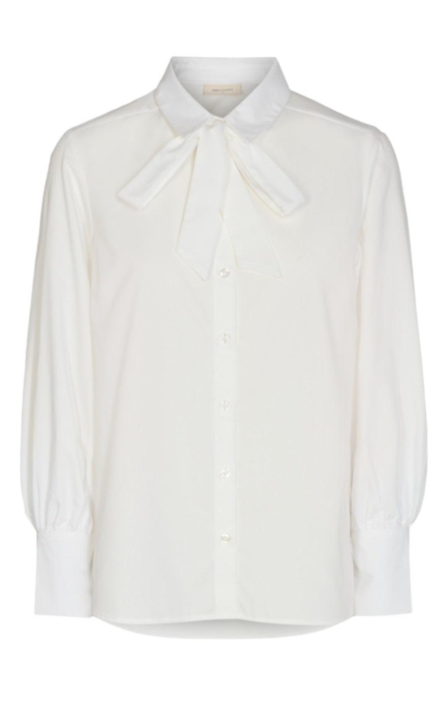 Freequent Skjorte - Flynn Bow - Off White