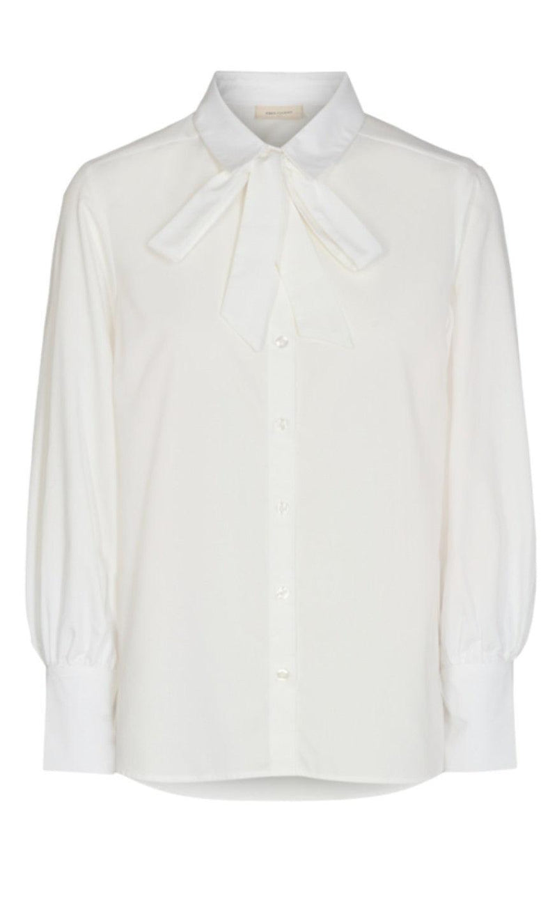 Freequent Skjorte - Flynn Bow - Off White