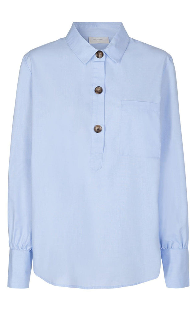 Freequent Skjorte - Flynn - Chambray Blue