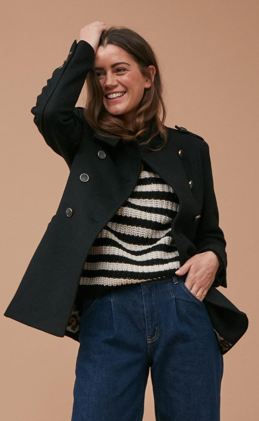 Freequent Sweater - Cox - Black With Moonbeam
