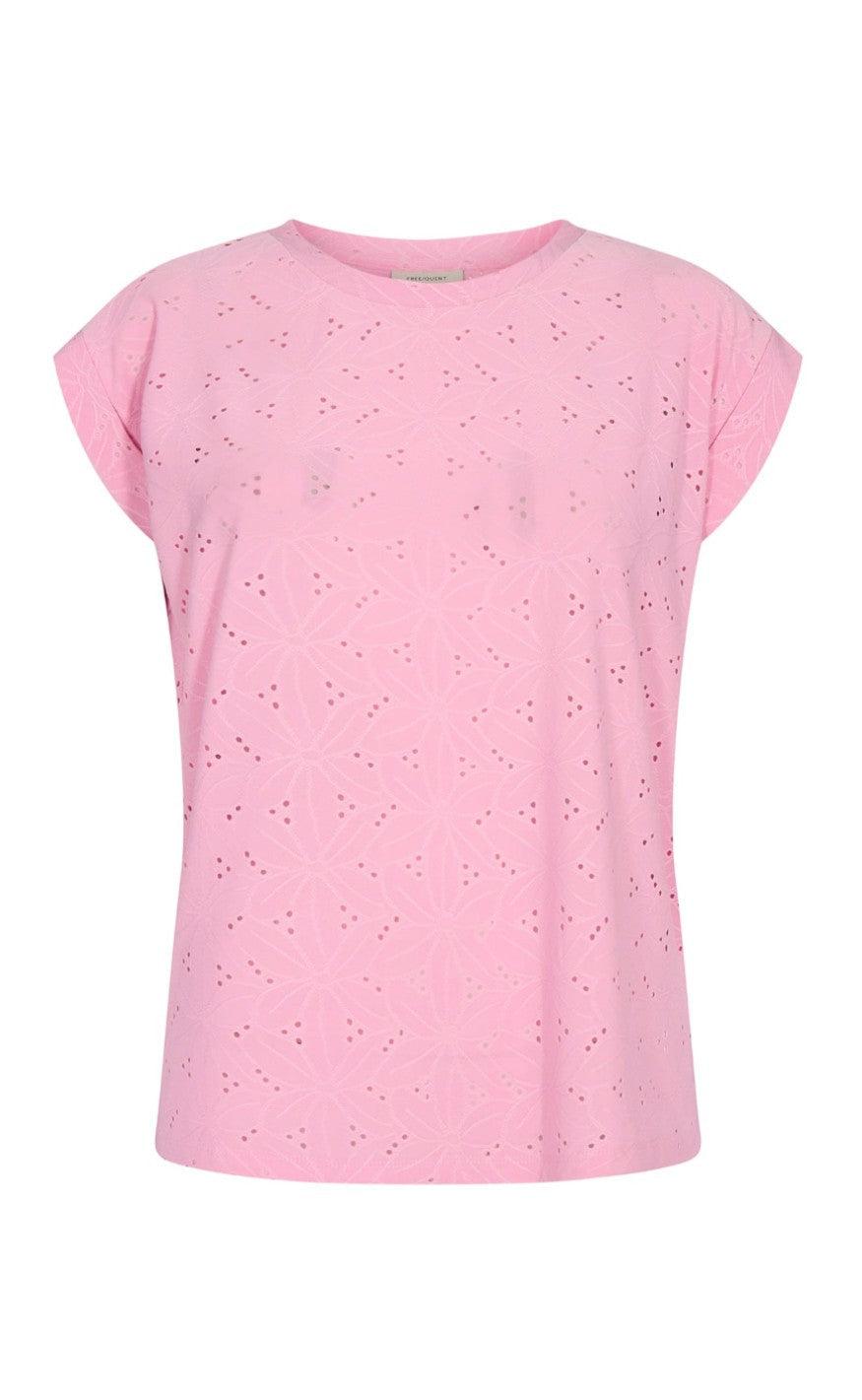 Freequent T-shirt - Blond Flower - Begonia Pink