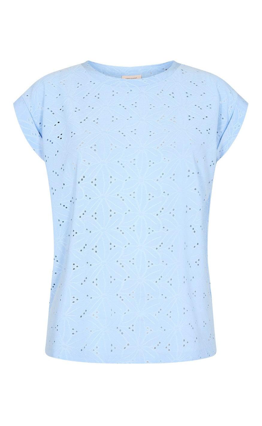 Freequent T-shirt - Blond Flower - Chambray Blue