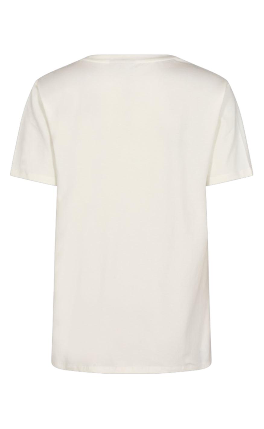 Freequent T-shirt - Fenjal - Offwhite w. Royal Lilac