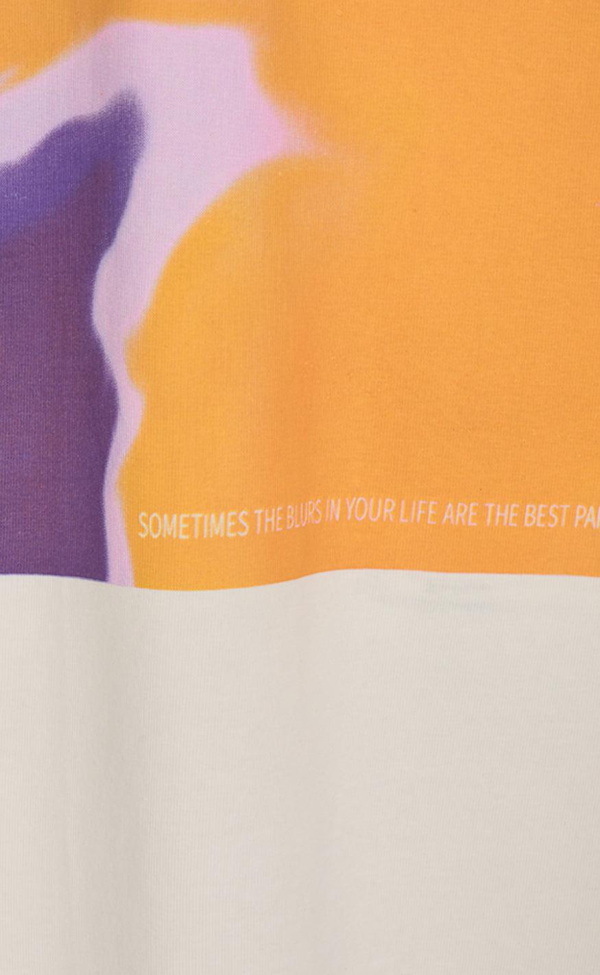 Freequent T-shirt - Fenjal - Offwhite w. Royal Lilac