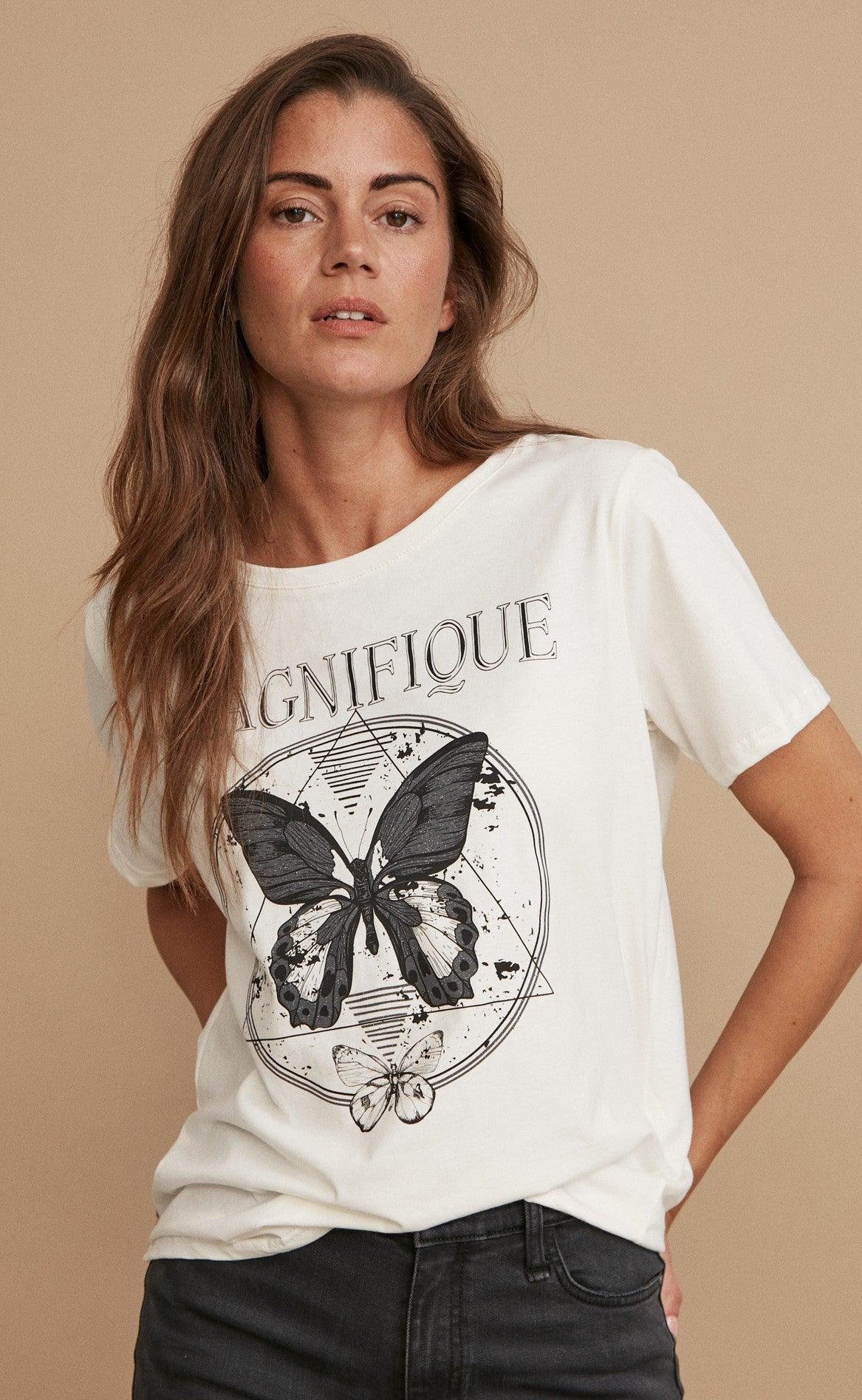 Freequent T-shirt - Que-Tee - Off White Mix