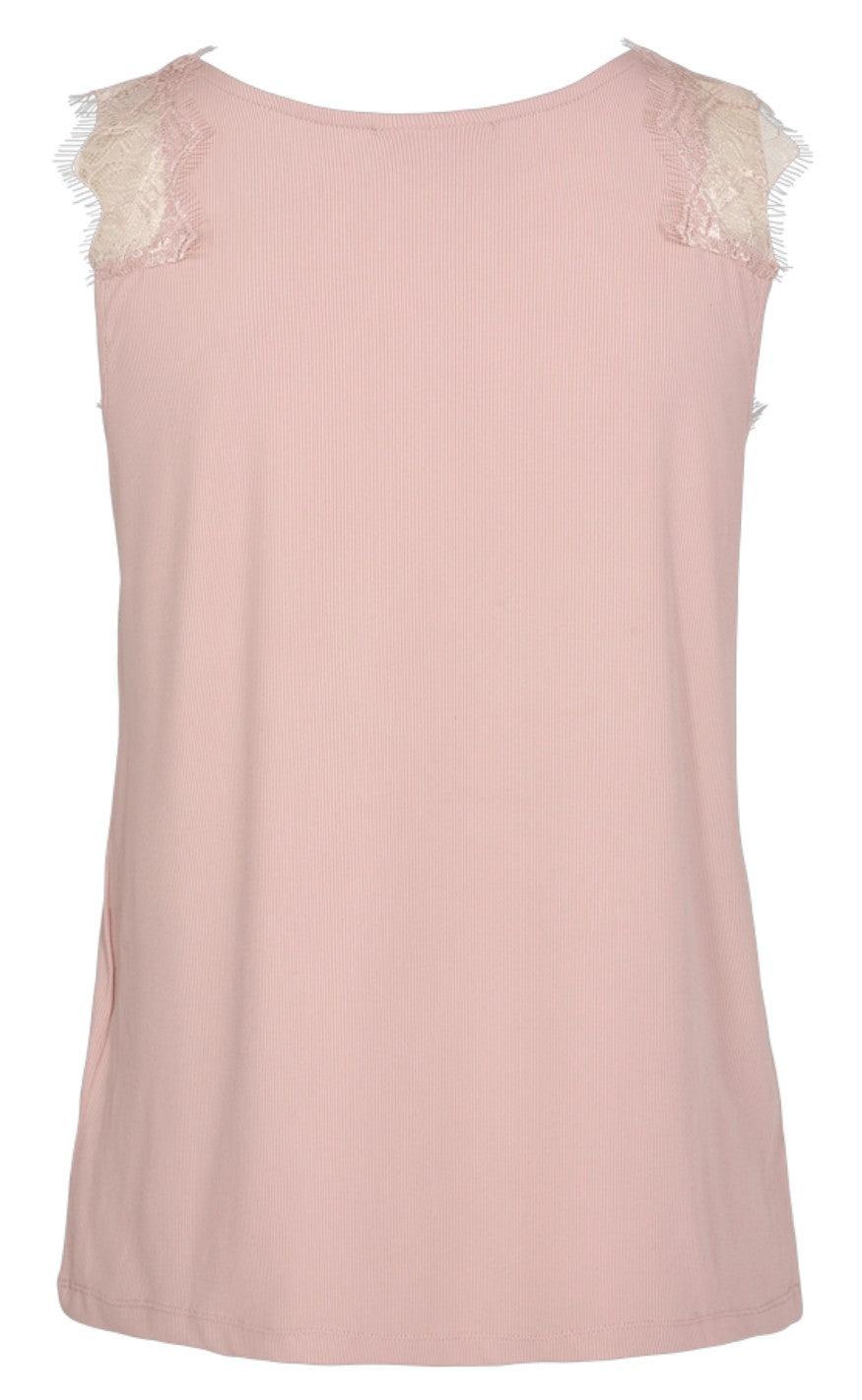 Freequent Top - Bicco Rib - Pale Mauve