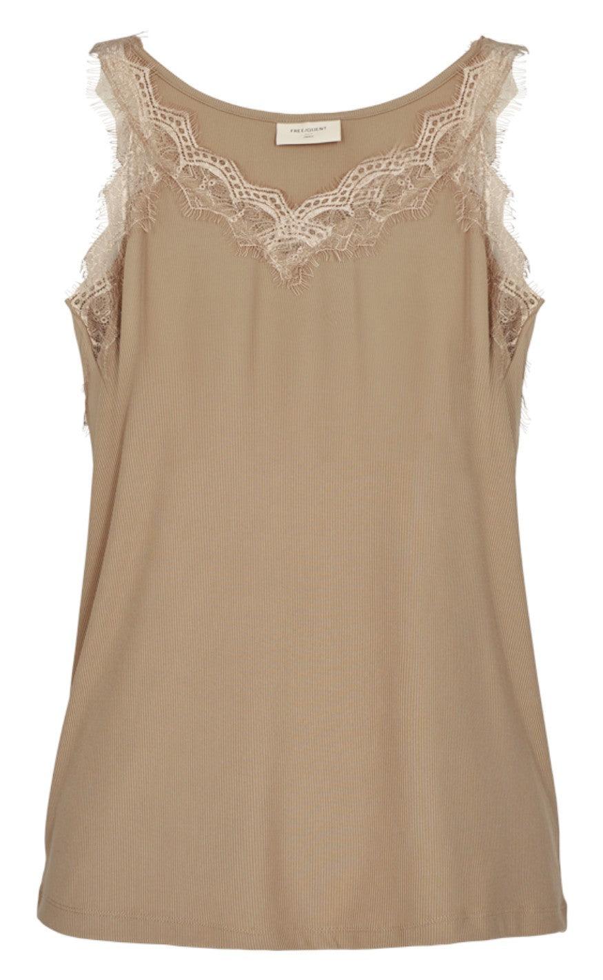 Freequent Top - Bicco Rib - Silver Mink
