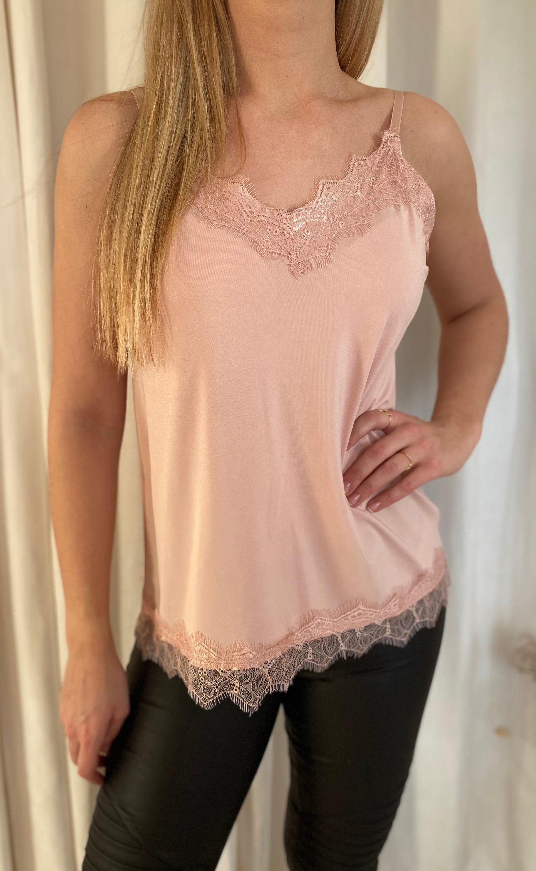 Freequent Top - Bicco - Silver Pink