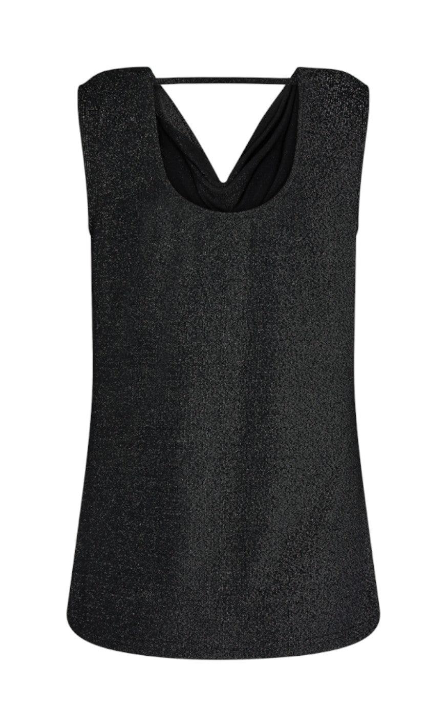 Freequent Top - Glit - Black With Silver