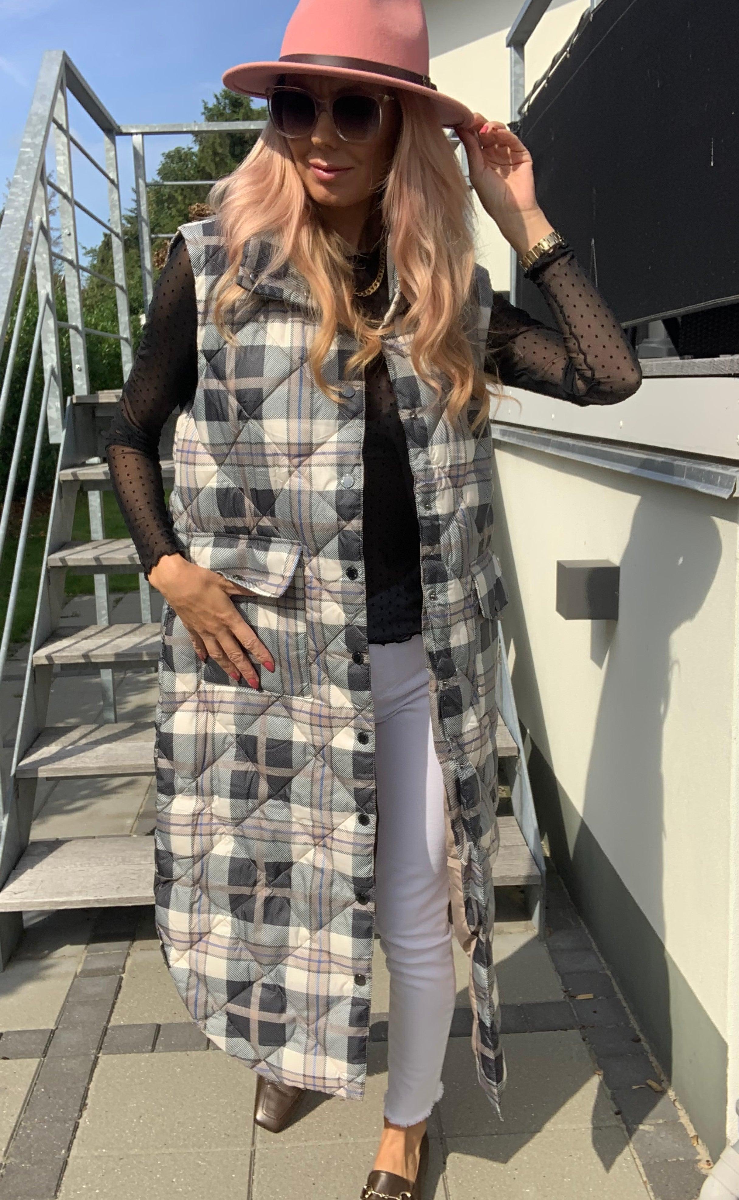Freequent Vest - Olga - Black W. Silver Mink