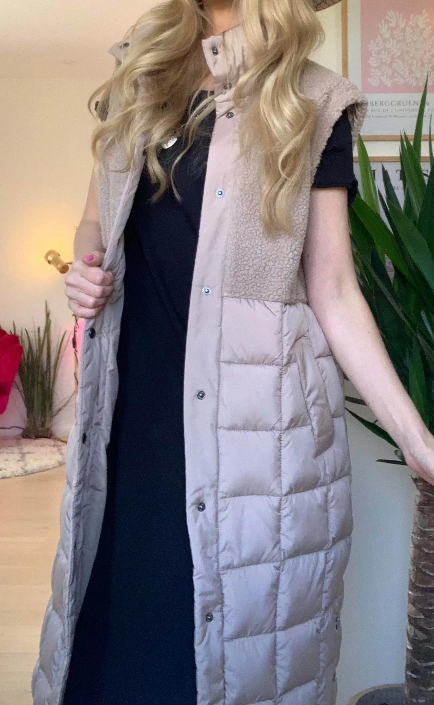 Freequent Vest - Olga Teddy Pre - Silver Mink