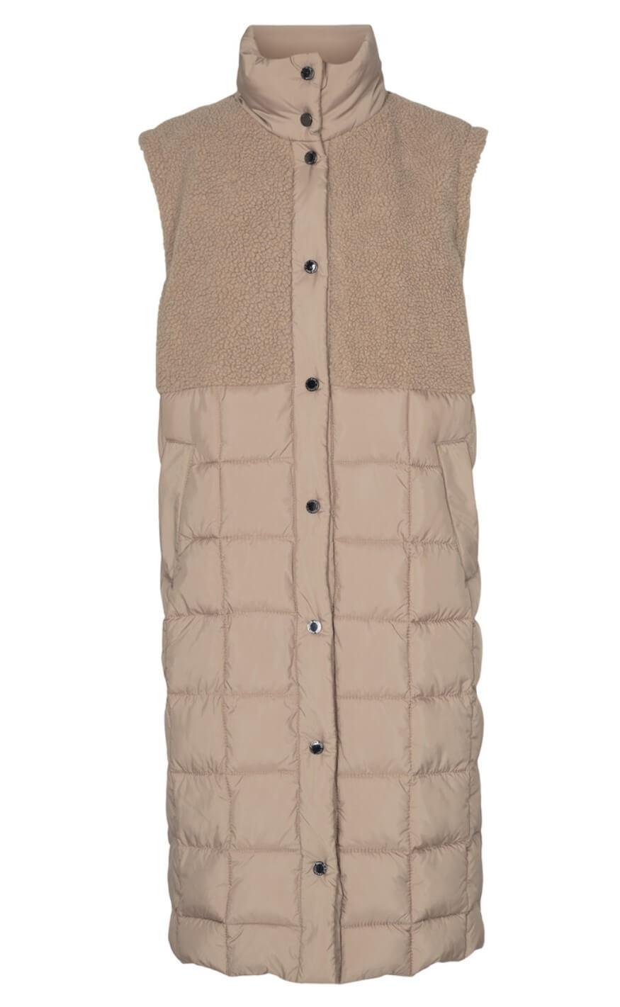 Freequent Vest - Olga Teddy - Silver Mink