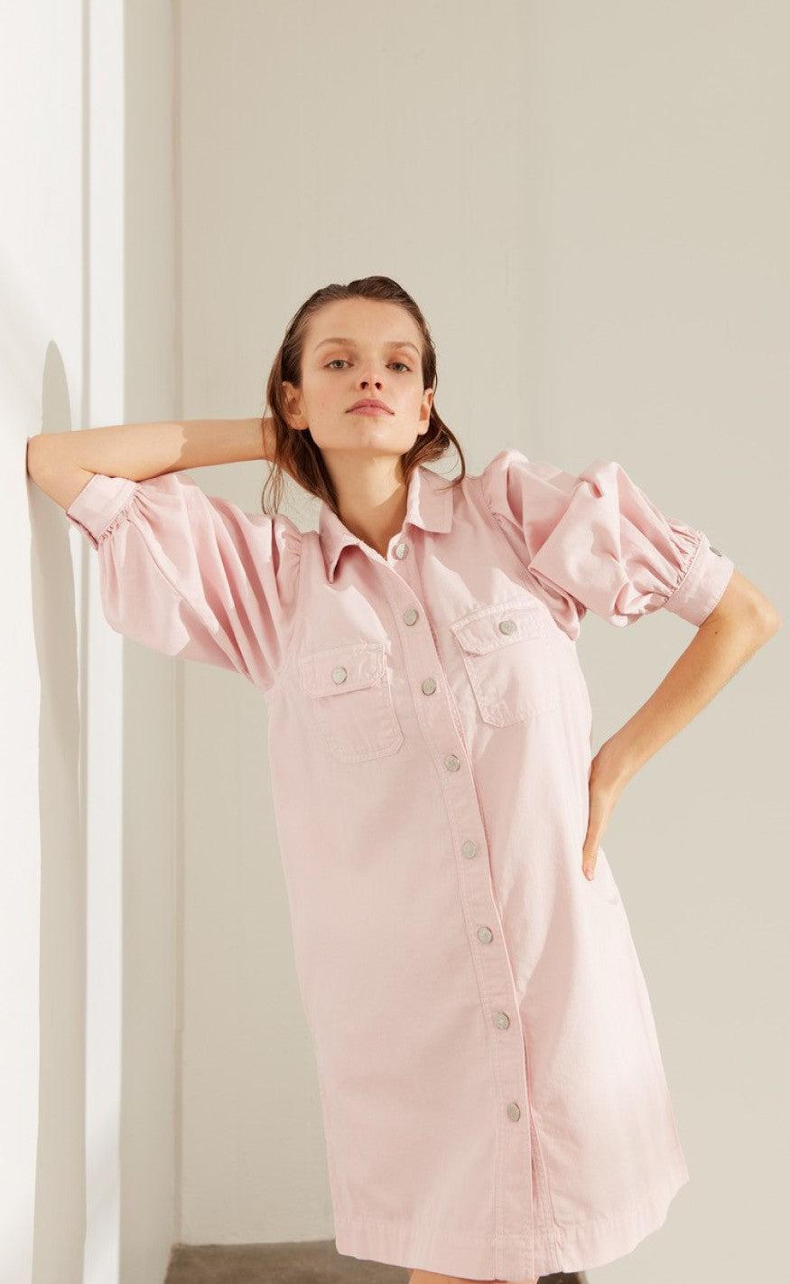 GLOBAL FUNK MIANA PATSY DRESS PINK DUST