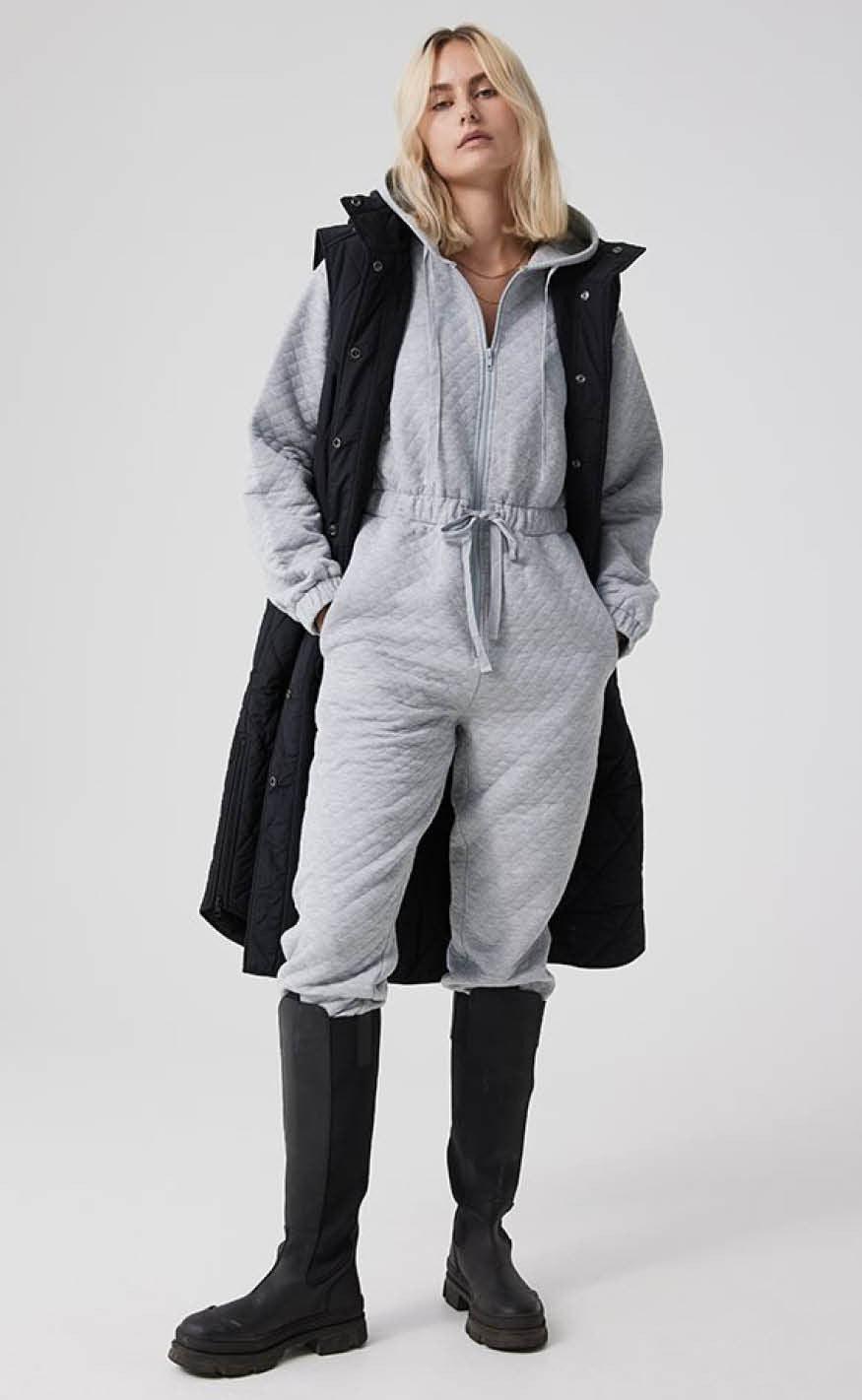 Global Funk Buksedragt - Alvia - Medium Grey Melange