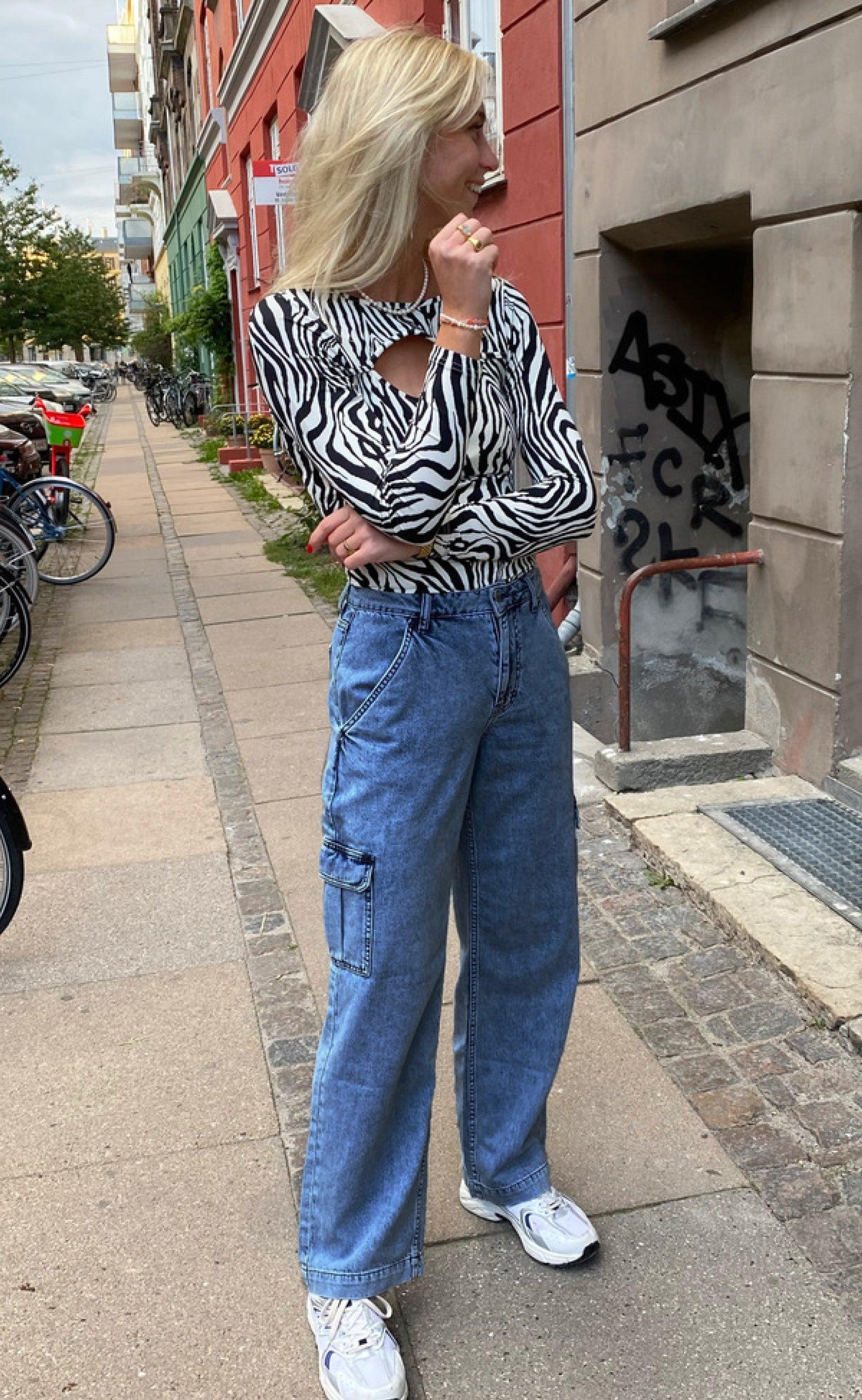 Global Funk Bukser - Nelliea-G - Mid Vintage Blue