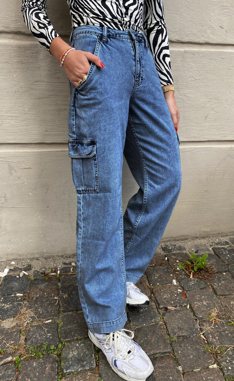 Global Funk Bukser - Nelliea-G - Mid Vintage Blue