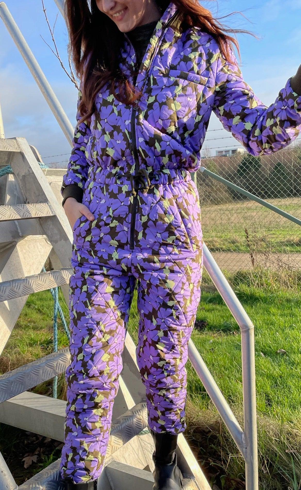 Global Funk Flyverdragt / Termodragt - Isolde - Purple Blossom Print