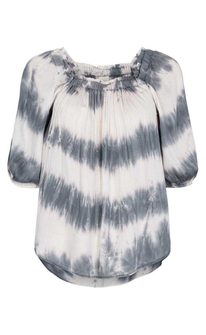Gossia Bluse - Elia - Grey Tie Dye
