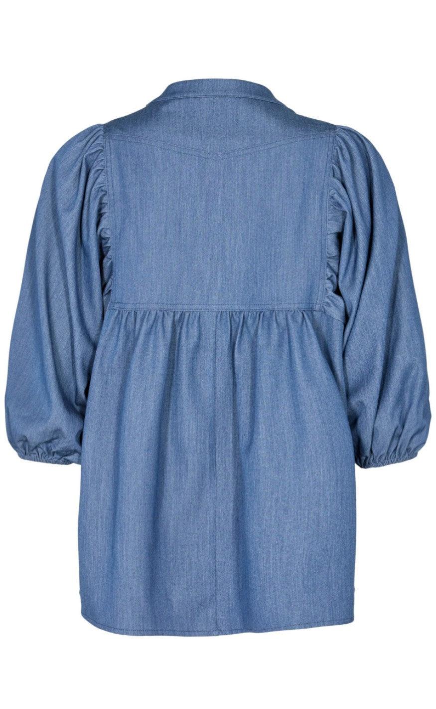 Gossia Bluse - Morgan Denim - Blue Chambrey