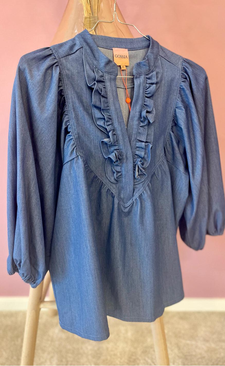 Gossia Bluse - Morgan Denim - Blue Chambrey