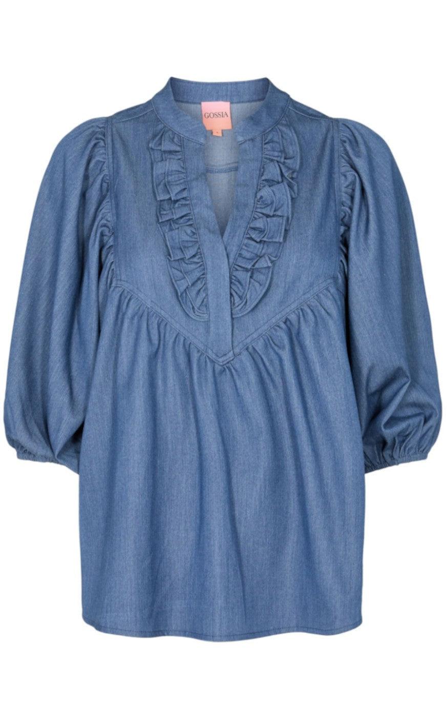 Gossia Bluse - Morgan Denim - Blue Chambrey