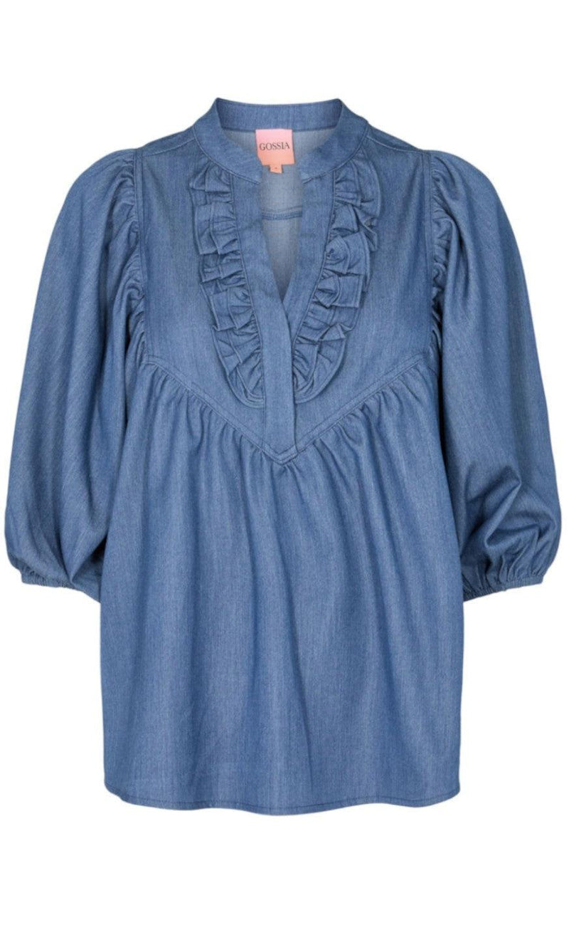 Gossia Bluse - Morgan Denim - Blue Chambrey