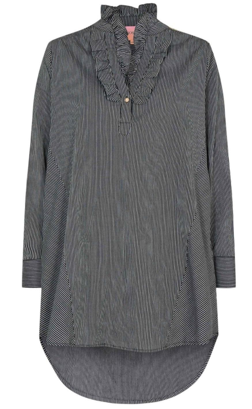 Gossia Kjole - Emeria Tunica - Black/Grey Stripes