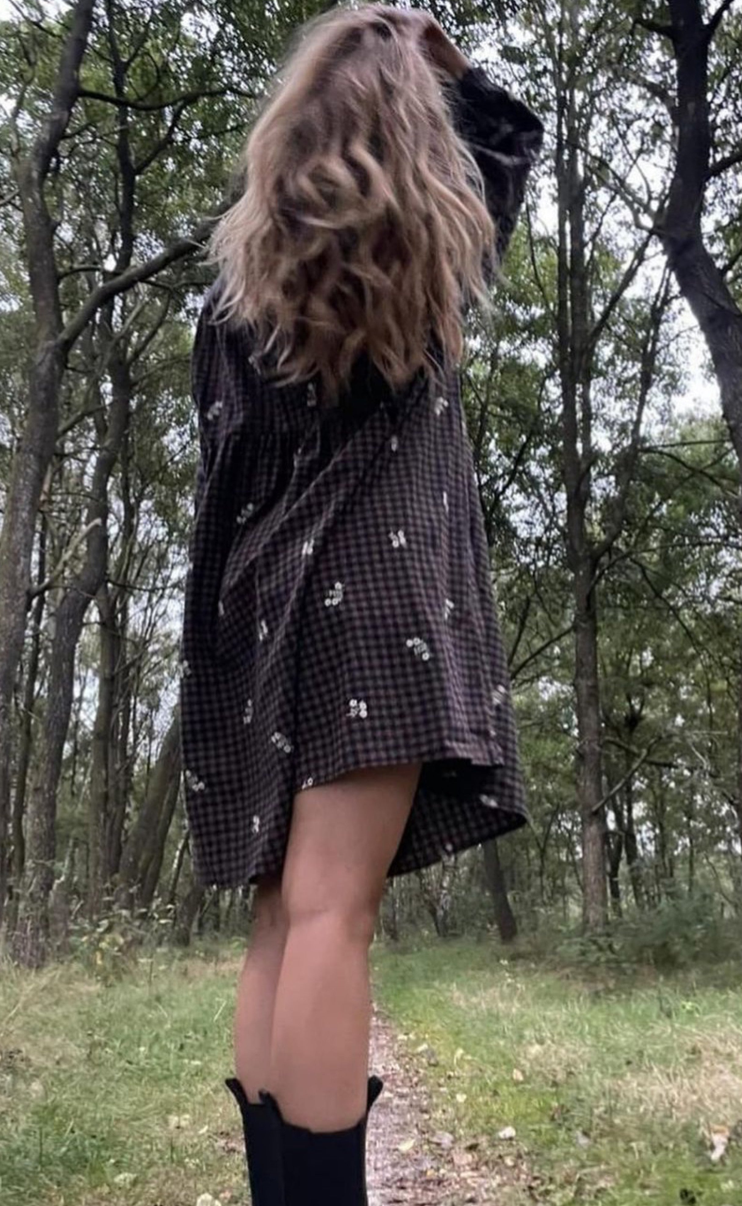 Gossia Kjole - Kaia - Camel Navy Check