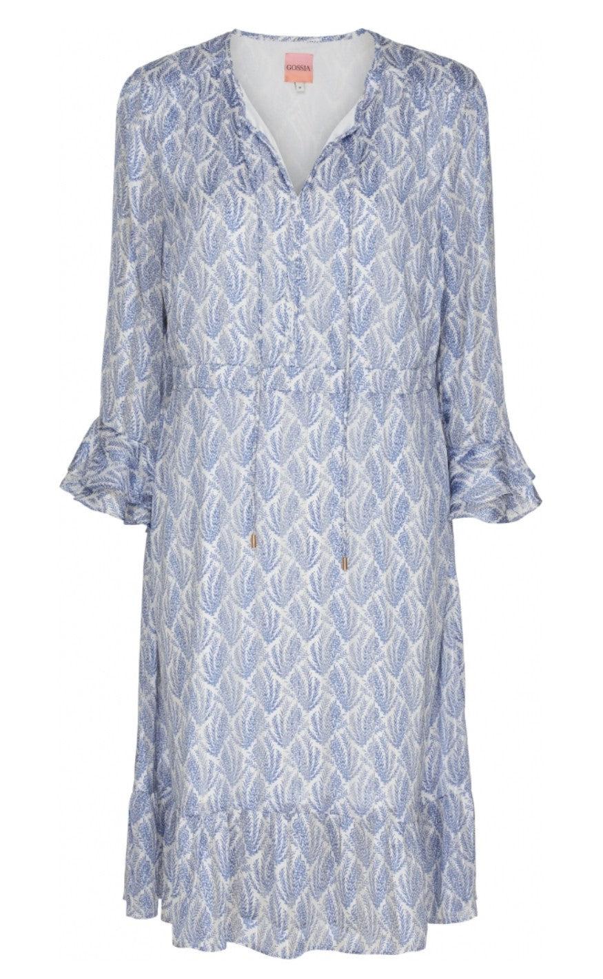 Gossia Kjole - Mia Maja - Blue Leaf Print