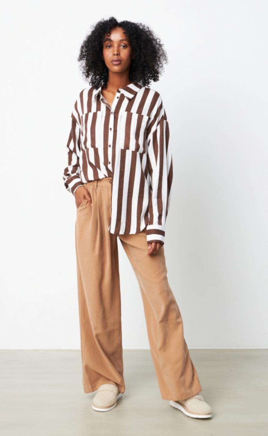 Gossia Skjorte - Nora - Brown Stripes