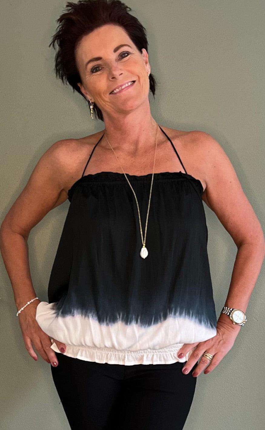 Gossia Top - Boa - Grey Dip Dye