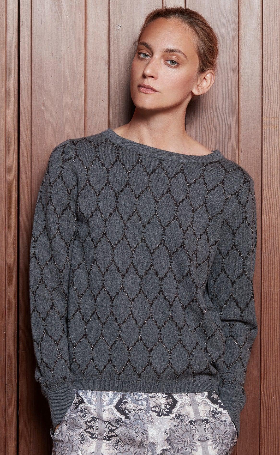 Gustav Bluse - Aston Jacquard Knit - Iron