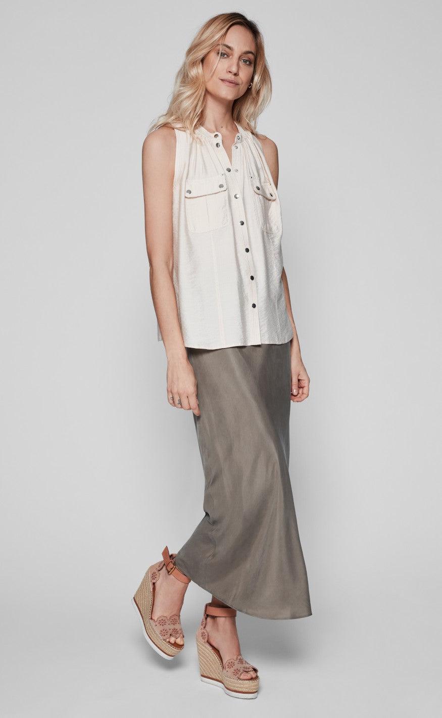Gustav Nederdel - Elly Bias Cut - Dried Green