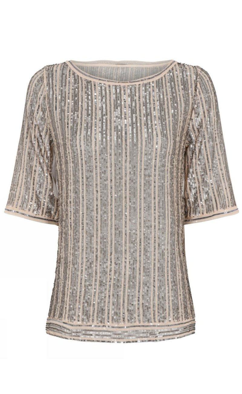 Gustav T-shirt - Genta sequince - Ivory / Meta