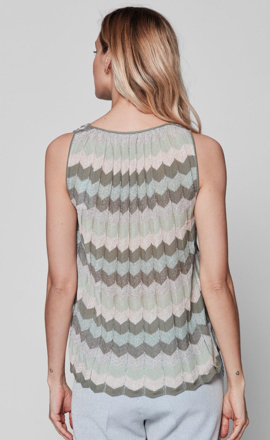Gustav Top - Jayla Knit Halter Neck - GreenPearl