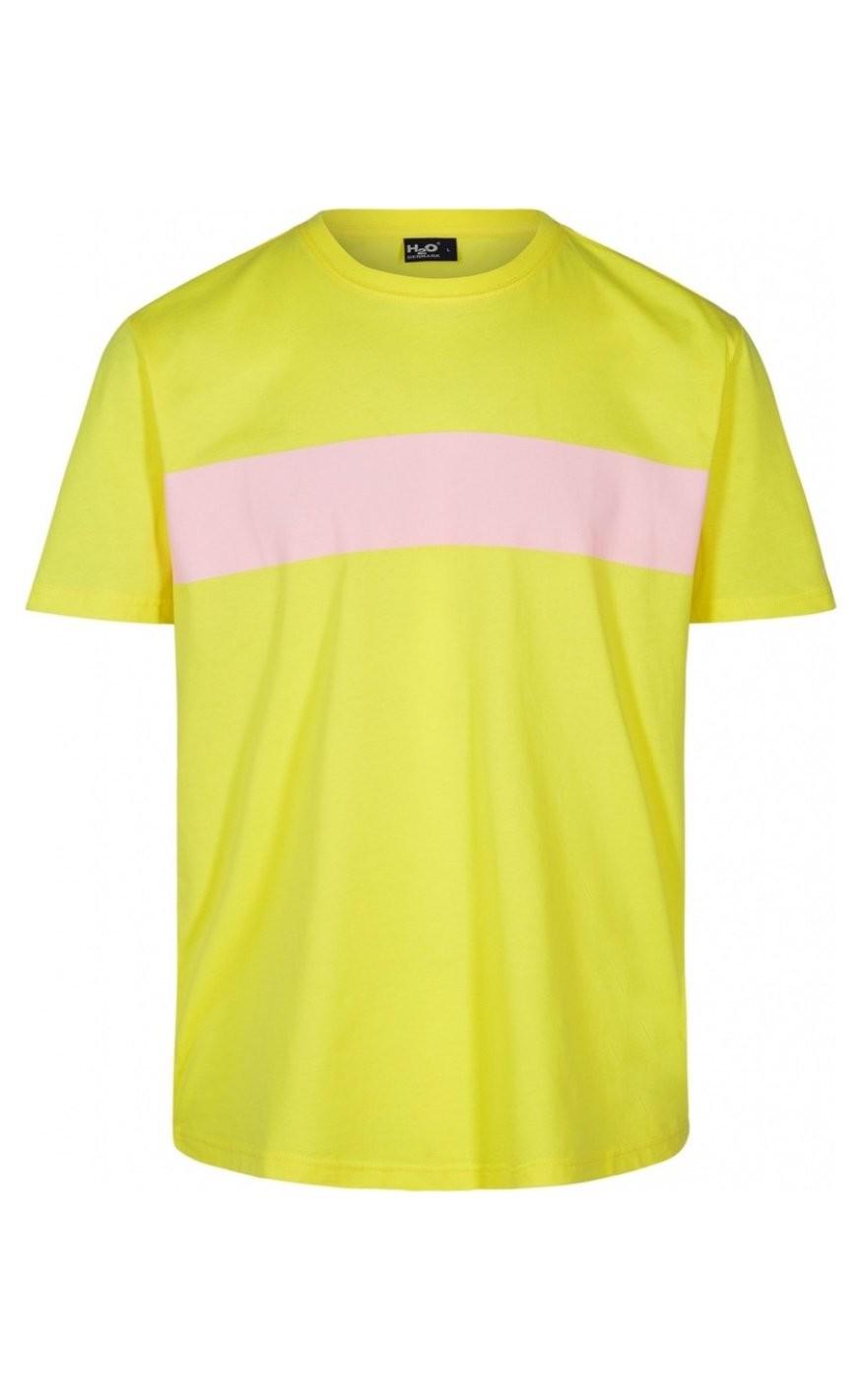 H2O Tee - Type Stripe - Citron/Pink Salt