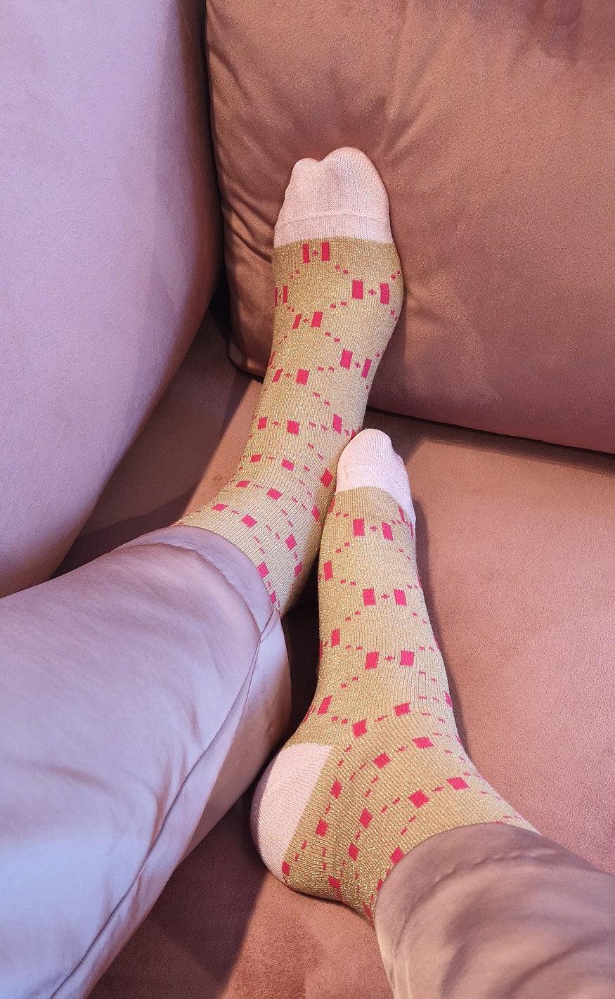 HYPE THE DETAIL GLITTER SOCK GOLDEN / PINK