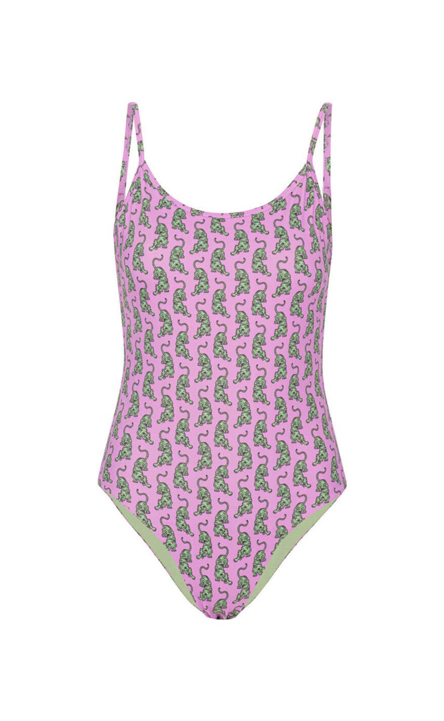 Hunkøn Badedragt - Wilma - Pink Tiger Art Print
