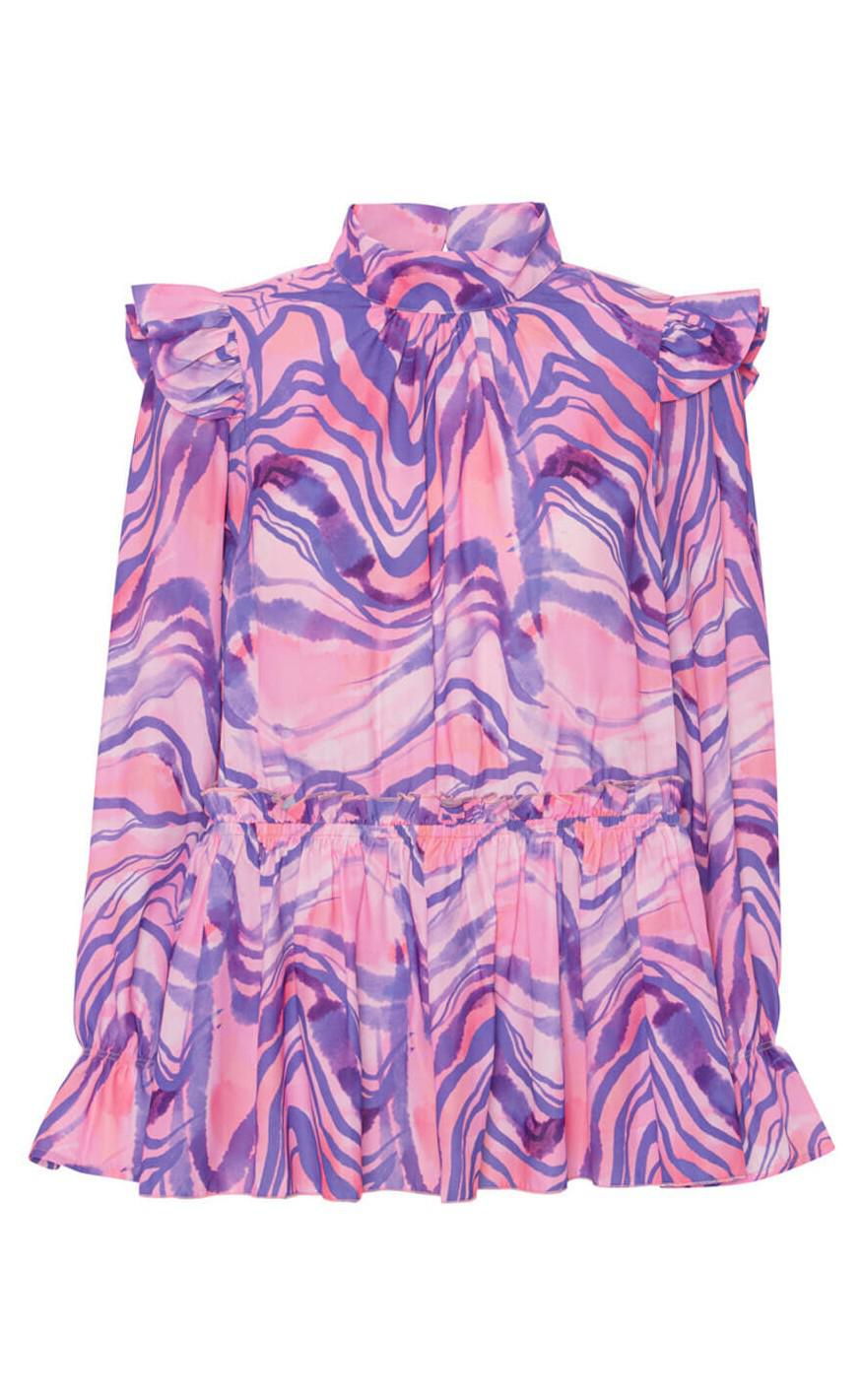 Hunkøn Bluse - Monique - Pink Swirl Art Print